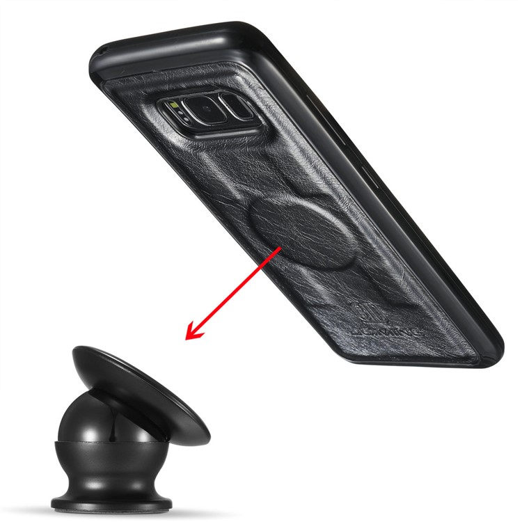 DG.MING Detachable 2-in-1 Genuine Leather Phone Case for Samsung Galaxy S8 G950 - Black-17