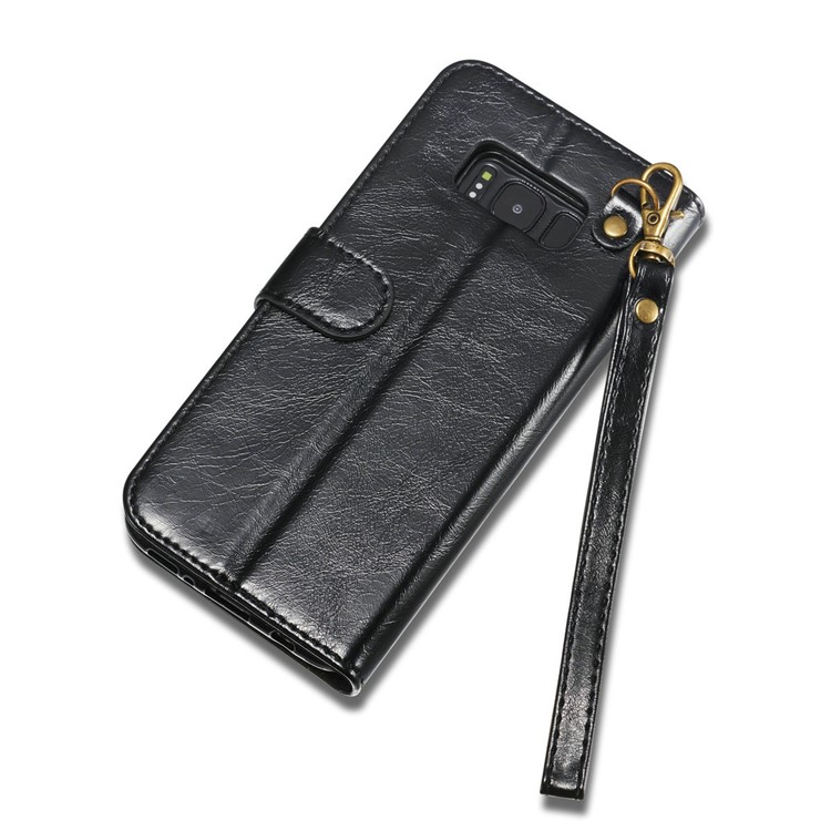 Dg. Ming Destacável 2-em-1 Genuine Leather Phone Case Para Samsung Galaxy S8 Plus G955 - Preto