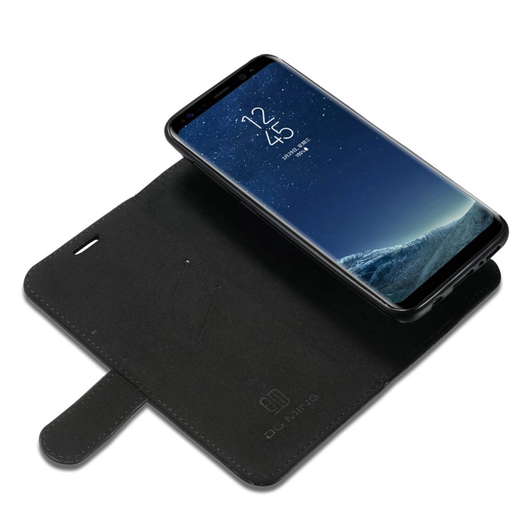 Dg. Ming Détachable 2 en 1 Véritable Couverture de Téléphone en Cuir Pour Samsung Galaxy S8 Plus G955 - le Noir