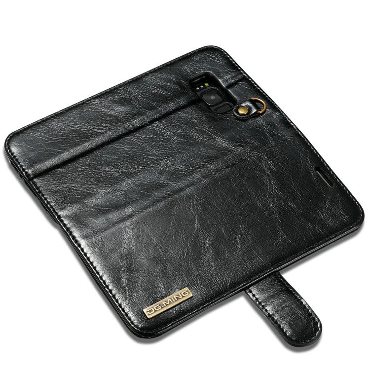 Dg. Ming Destacável 2-em-1 Genuine Leather Phone Case Para Samsung Galaxy S8 Plus G955 - Preto