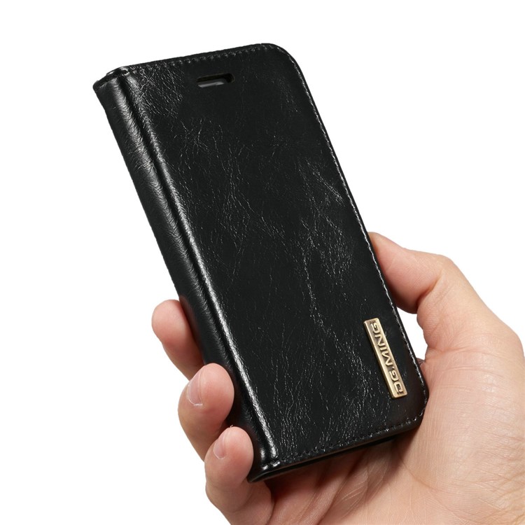 Dg. Ming Destacável 2-em-1 Genuine Leather Phone Case Para Samsung Galaxy S8 Plus G955 - Preto