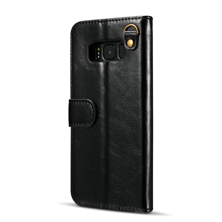 Dg. Ming Détachable 2 en 1 Véritable Couverture de Téléphone en Cuir Pour Samsung Galaxy S8 Plus G955 - le Noir