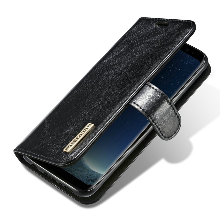 Dg. Ming Détachable 2 en 1 Véritable Couverture de Téléphone en Cuir Pour Samsung Galaxy S8 Plus G955 - le Noir