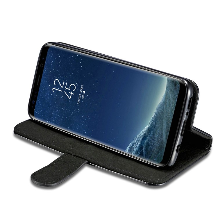 Dg. Ming Destacável 2-em-1 Genuine Leather Phone Case Para Samsung Galaxy S8 Plus G955 - Preto