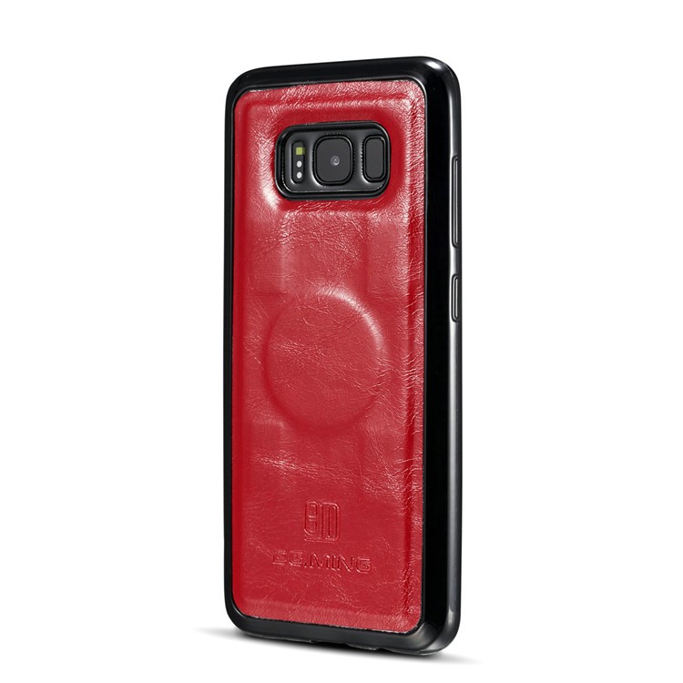 DG.MING Detachable 2-in-1 Genuine Leather Mobile Phone Case for Samsung Galaxy S8 Plus G955 - Red-5