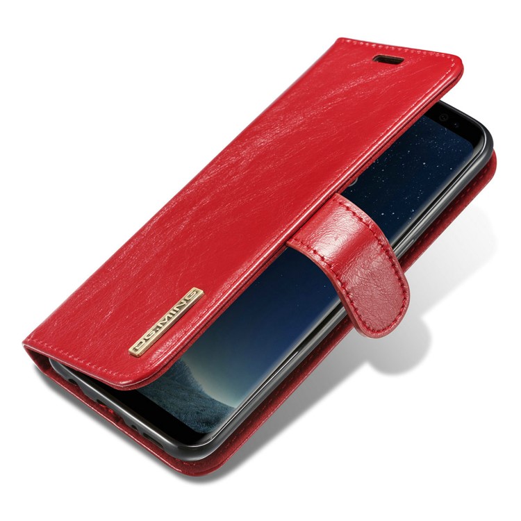 DG.MING Detachable 2-in-1 Genuine Leather Mobile Phone Case for Samsung Galaxy S8 Plus G955 - Red-6