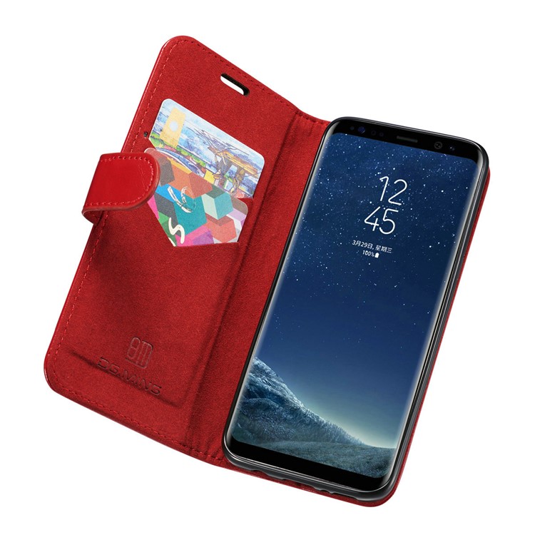 DG.MING Detachable 2-in-1 Genuine Leather Mobile Phone Case for Samsung Galaxy S8 Plus G955 - Red-7