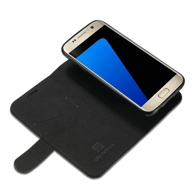 DG.MING Detachable 2-in-1 Genuine Leather Mobile Casing for Samsung Galaxy S7 G930 - Black-11