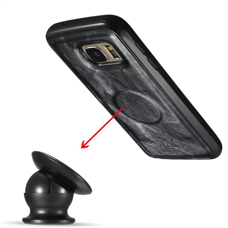 DG.MING Detachable 2-in-1 Genuine Leather Mobile Casing for Samsung Galaxy S7 G930 - Black-17