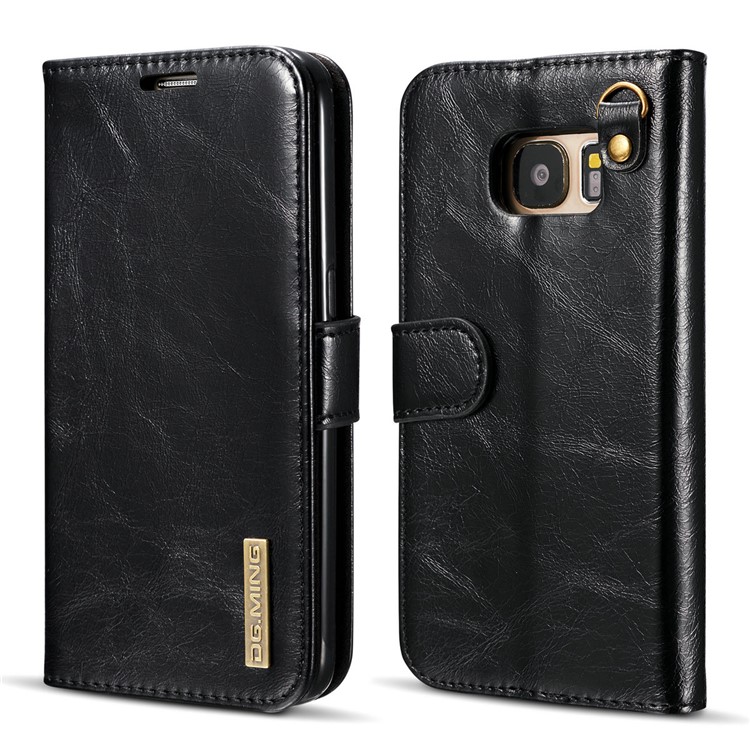 DG.MING Detachable 2-in-1 Genuine Leather Mobile Casing for Samsung Galaxy S7 G930 - Black-2