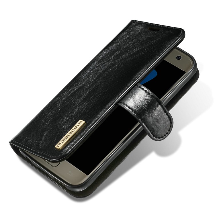 DG.MING Detachable 2-in-1 Genuine Leather Mobile Casing for Samsung Galaxy S7 G930 - Black-6
