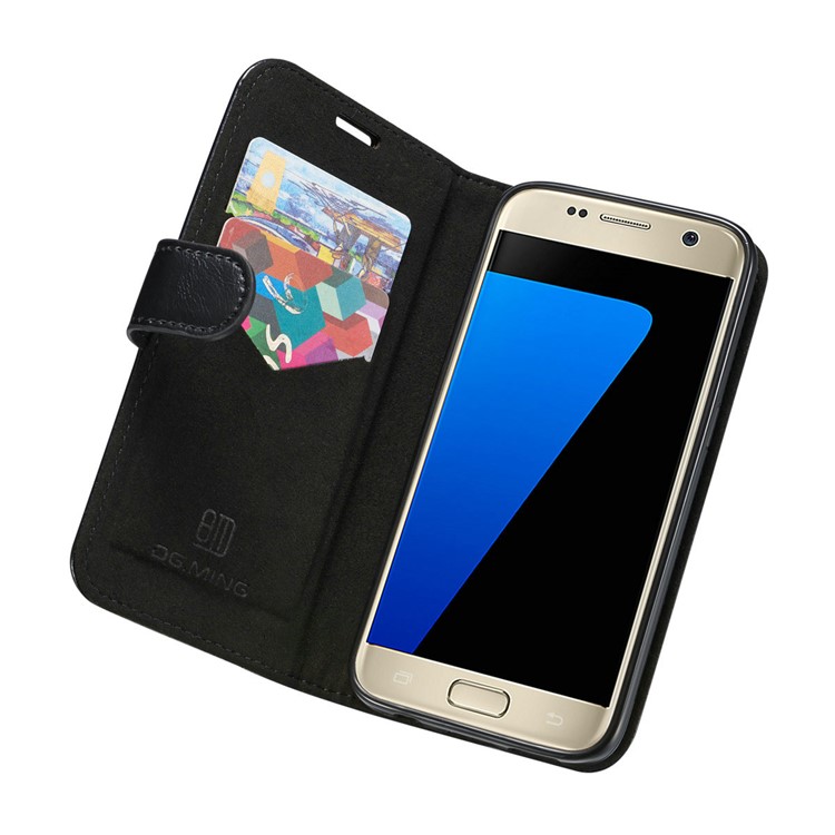 DG.MING Detachable 2-in-1 Genuine Leather Mobile Casing for Samsung Galaxy S7 G930 - Black-7