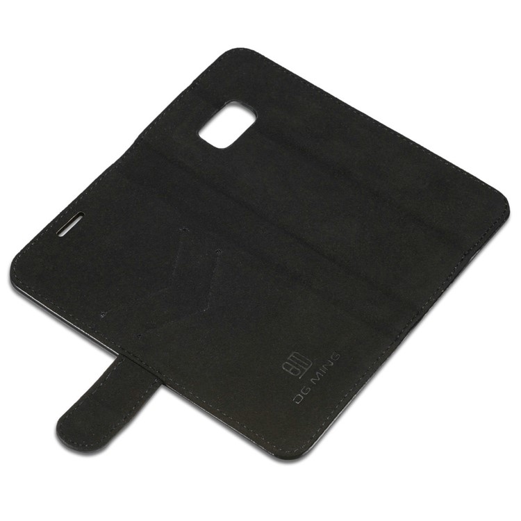 DG.MING Movable Inner Case 2-in-1 Genuine Leather Cover Stand for Samsung Galaxy S7 edge G935 - Black-13