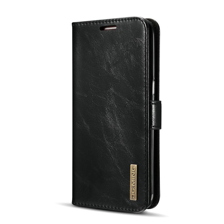 DG.MING Movable Inner Case 2-in-1 Genuine Leather Cover Stand for Samsung Galaxy S7 edge G935 - Black-3