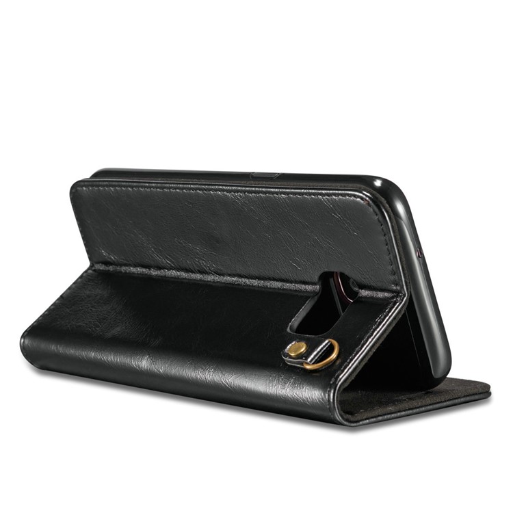 DG.MING Movable Inner Case 2-in-1 Genuine Leather Cover Stand for Samsung Galaxy S7 edge G935 - Black-9
