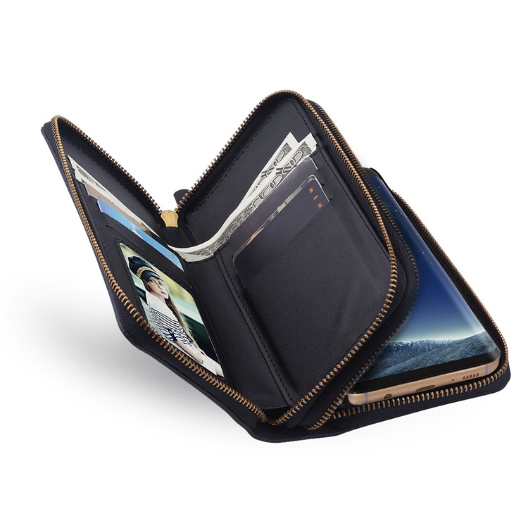Leather Wallet + Detachable TPU Back Case for Samsung Galaxy S8 SM-G950 - Black-10