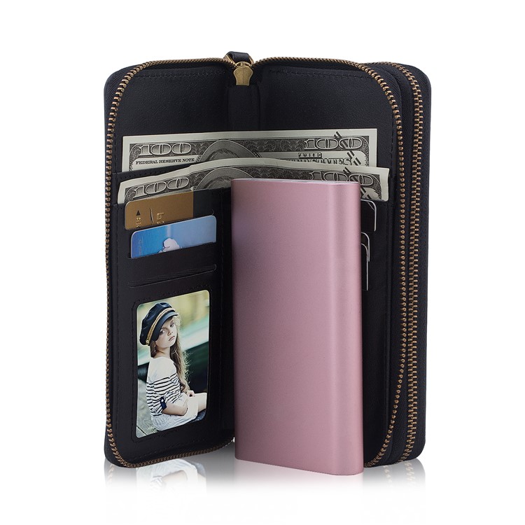 Leather Wallet + Detachable TPU Back Case for Samsung Galaxy S8 SM-G950 - Black-12