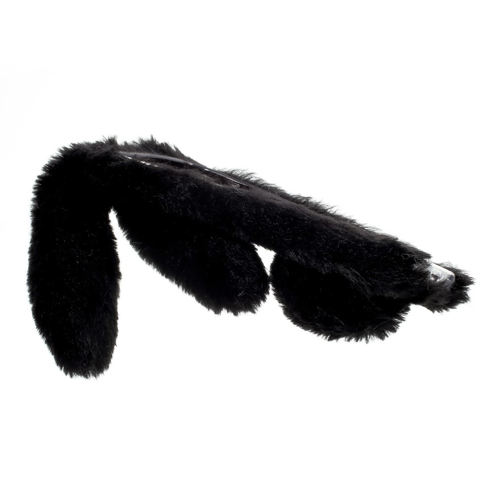 Bunny Shape Rhinestone Fluffy Warm Fur TPU Case for Samsung Galaxy Xcover 4 - Black-4
