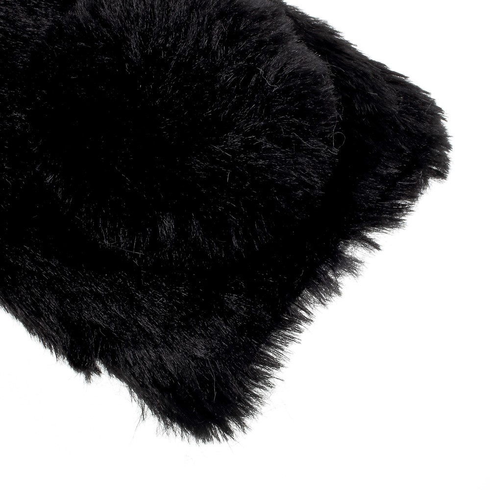 Bunny Shape Rhinestone Fluffy Warm Fur TPU Case for Samsung Galaxy Xcover 4 - Black-7