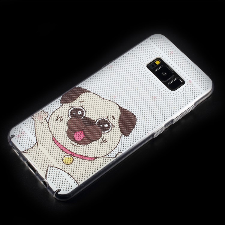 Hollow Mesh Pattern Printing PC Phone Hard Cover for Samsung Galaxy S8+ SM-G955 - Cute Dog-3