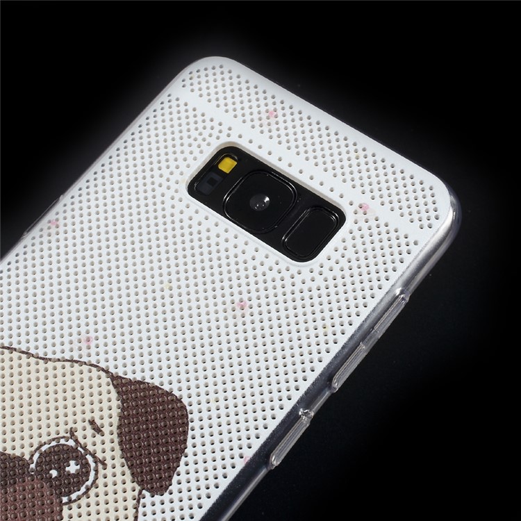 Hollow Mesh Pattern Printing PC Phone Hard Cover for Samsung Galaxy S8+ SM-G955 - Cute Dog-5