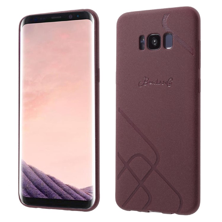 BOSILANG Lines Pattern Matte TPU Case for Samsung Galaxy S8 SM-G950 - Wine Red-1