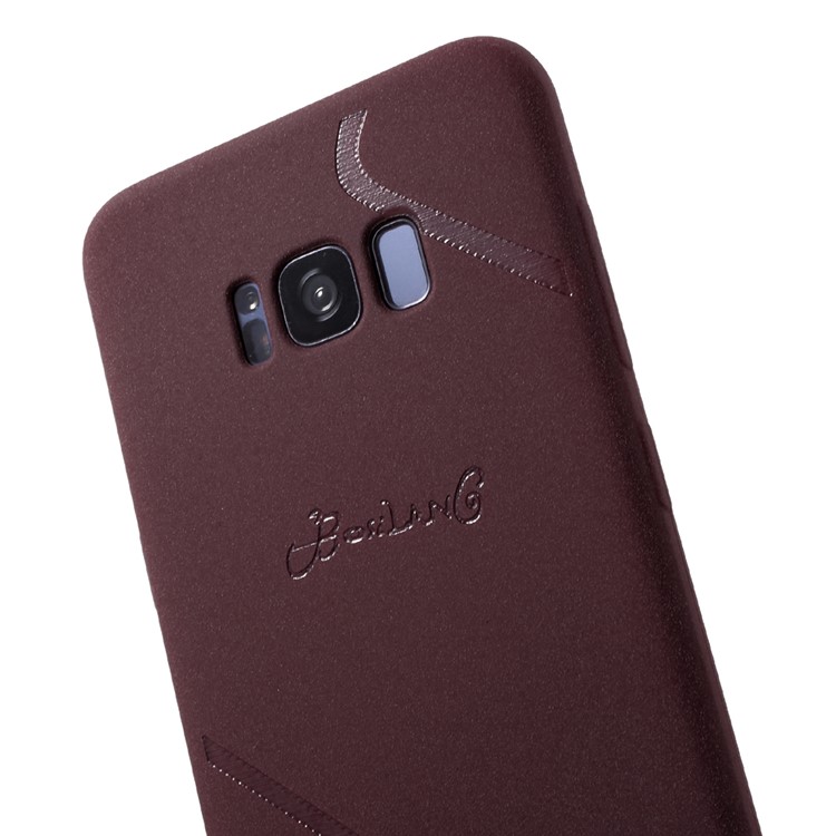 BOSILANG Lines Pattern Matte TPU Case for Samsung Galaxy S8 SM-G950 - Wine Red-5