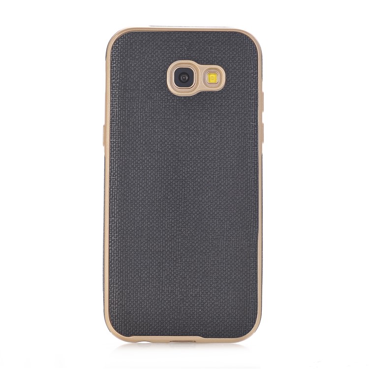 Jeans Cloth Texture PU Leather Coated TPU Soft Case for Samsung Galaxy A5 (2017) SM-A520F - Grey-1