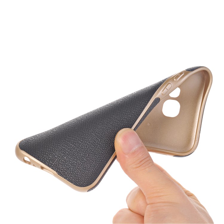 Jeans Cloth Texture PU Leather Coated TPU Soft Case for Samsung Galaxy A5 (2017) SM-A520F - Grey-3