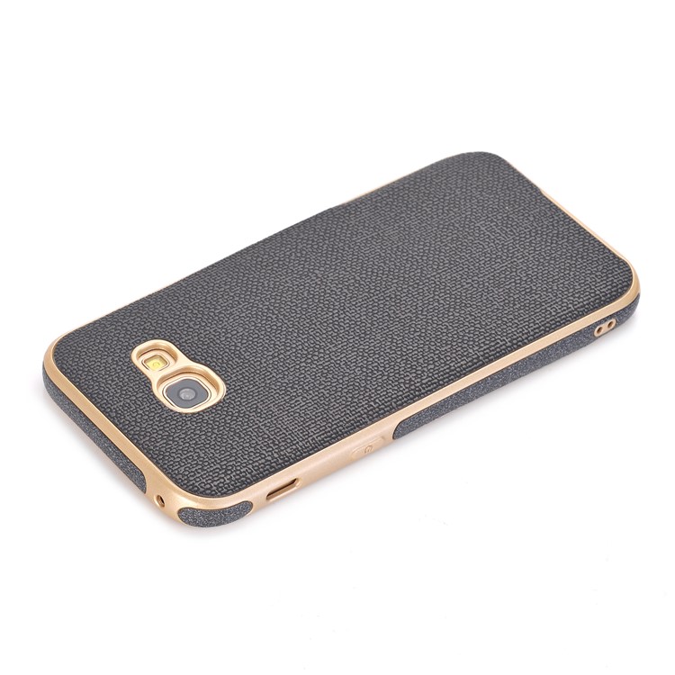 Jeans Cloth Texture PU Leather Coated TPU Soft Case for Samsung Galaxy A5 (2017) SM-A520F - Grey-5