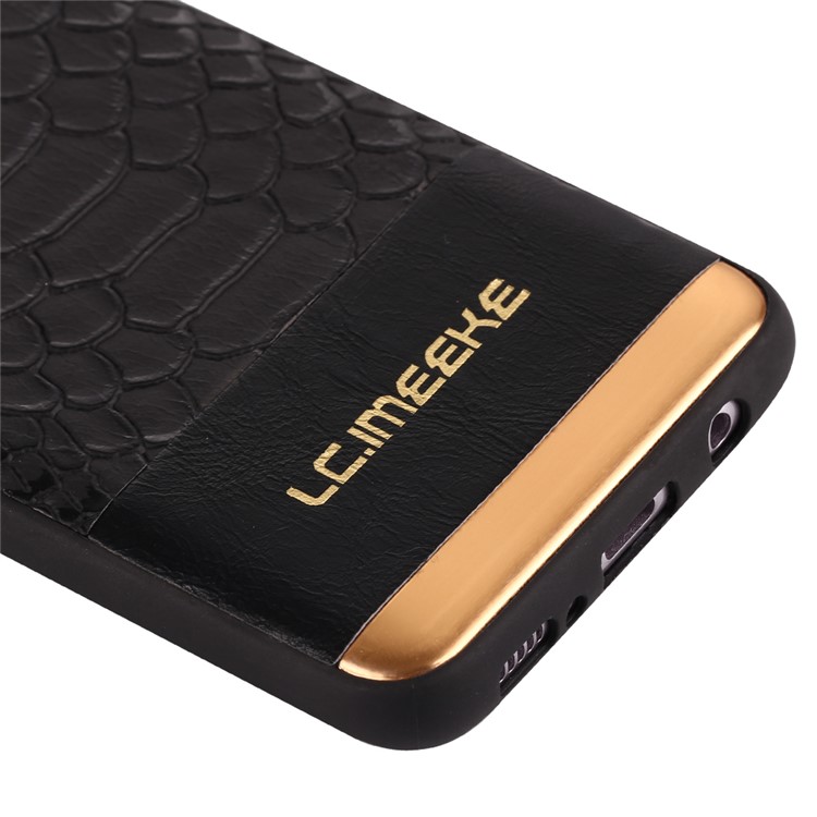 LC.IMEEKE Crocodile Texture PU Leather Coated TPU Case for Samsung Galaxy S8 Plus G955 - Black-4