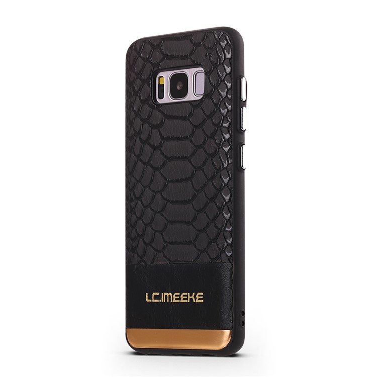 LC.IMEEKE Crocodile Texture PU Leather Coated TPU Case for Samsung Galaxy S8 Plus G955 - Black-6