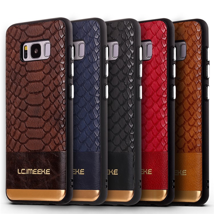 LC.IMEEKE Crocodile Texture PU Leather Coated TPU Case for Samsung Galaxy S8 Plus G955 - Black-7