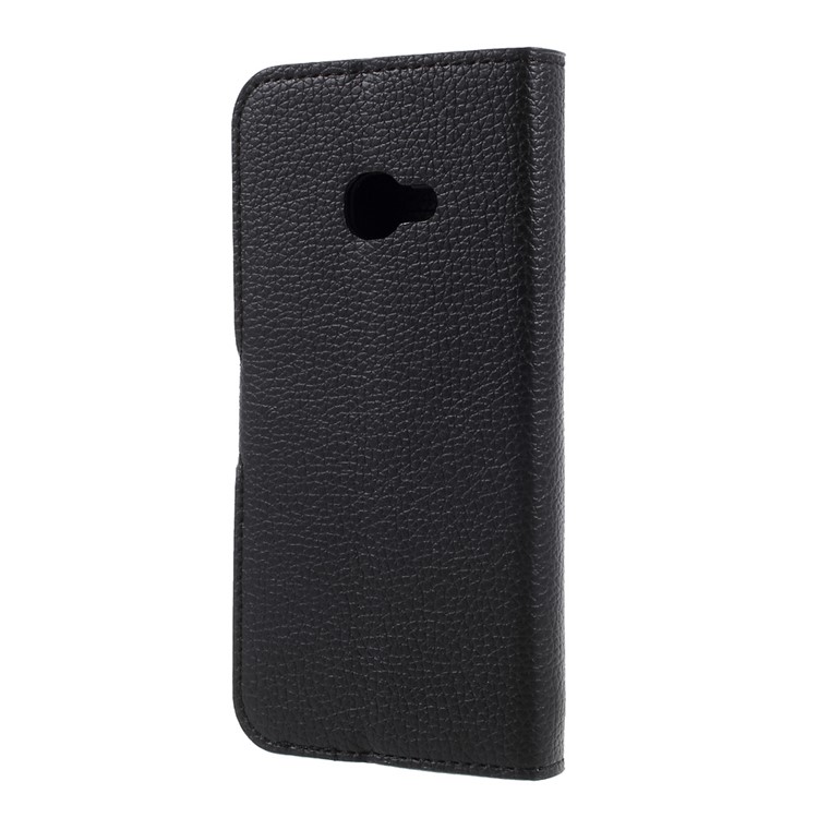 Litchi Texture Leather Wallet Stand Phone Case for Samsung Galaxy Xcover 4 - Black-2
