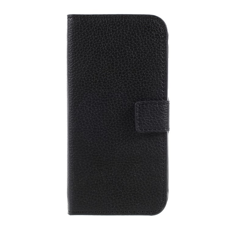 Litchi Texture Leather Wallet Stand Phone Case for Samsung Galaxy Xcover 4 - Black-3