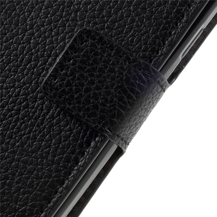 Litchi Texture Leather Wallet Stand Phone Case for Samsung Galaxy Xcover 4 - Black-9