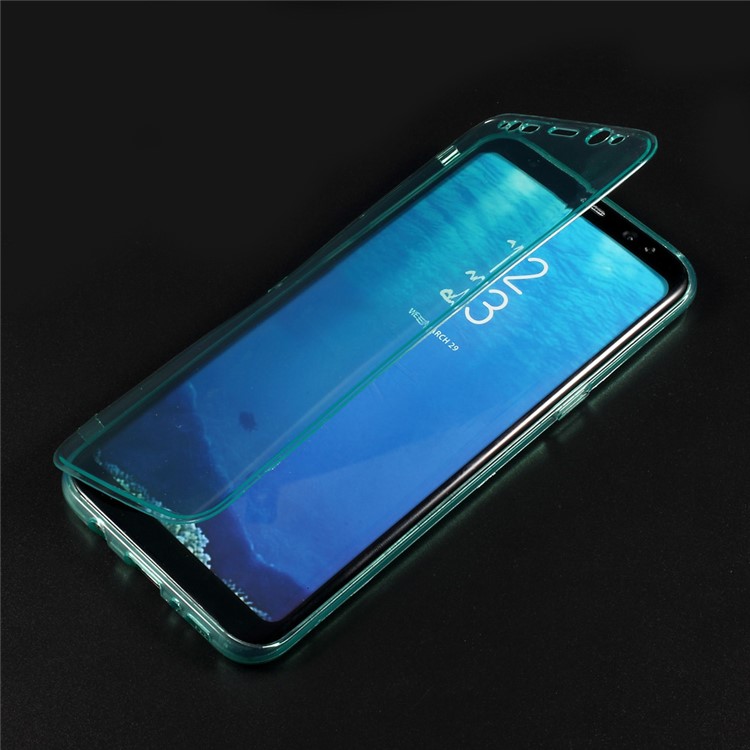 

Для Галактики Samsung S8 + G955 Фолио Стиль TPU Защитная Оболочка - Циан