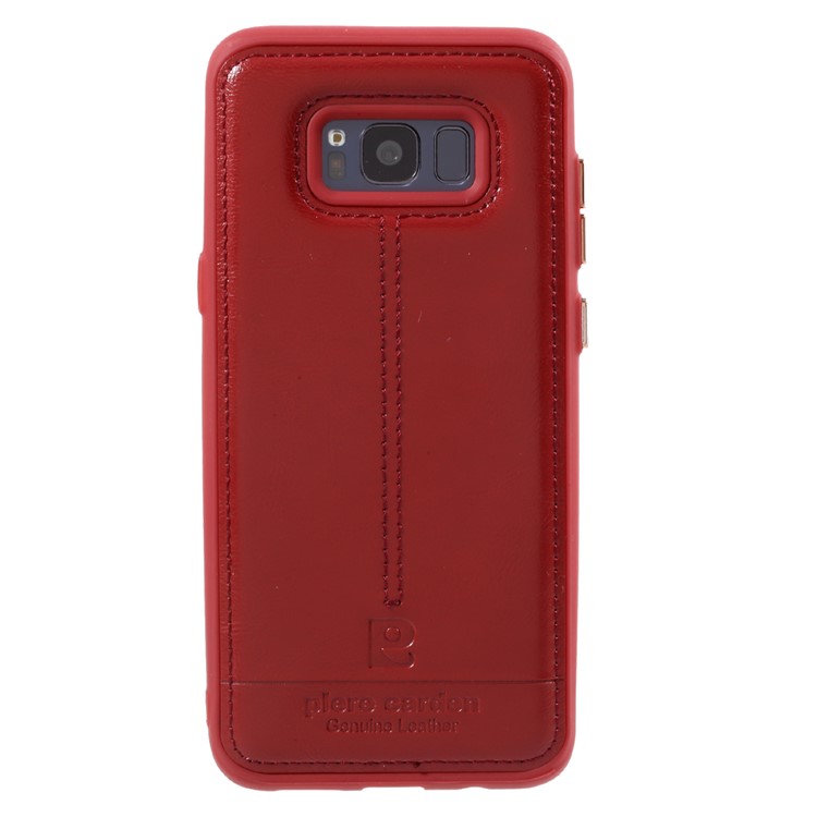 Leather Coated Soft TPU Phone Case Accessory for Samsung Galaxy S8+ SM-G955 - Red-2