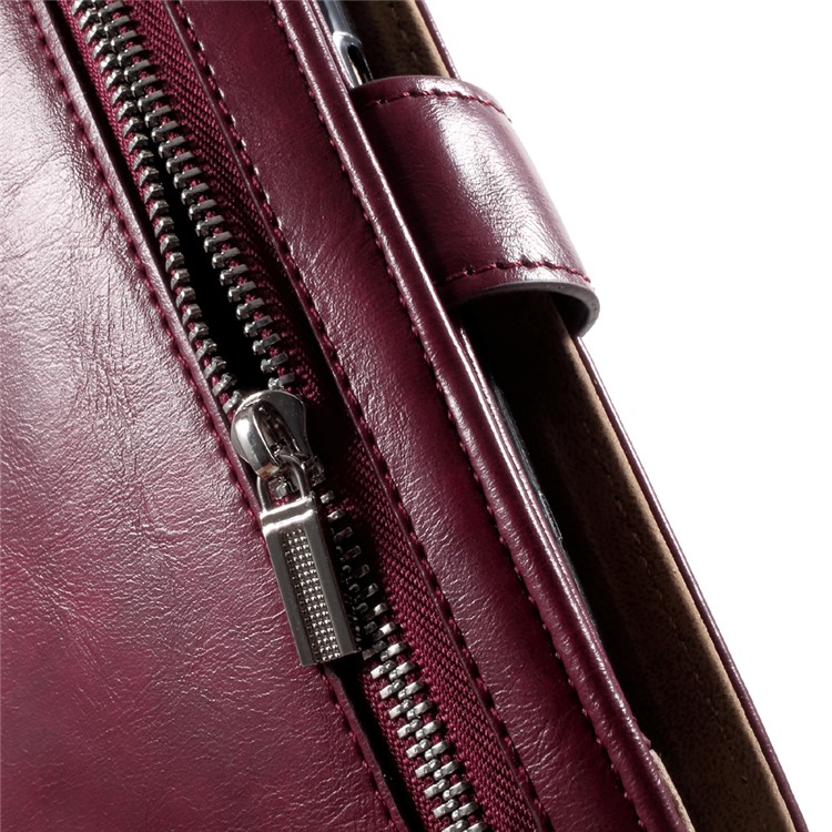Leather Wallet + Detachable TPU Back Case for Samsung Galaxy A5 (2017) SM-A520 - Wine Red-11