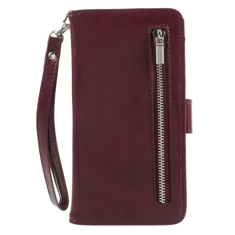 Leather Wallet + Detachable TPU Back Case for Samsung Galaxy A5 (2017) SM-A520 - Wine Red-2