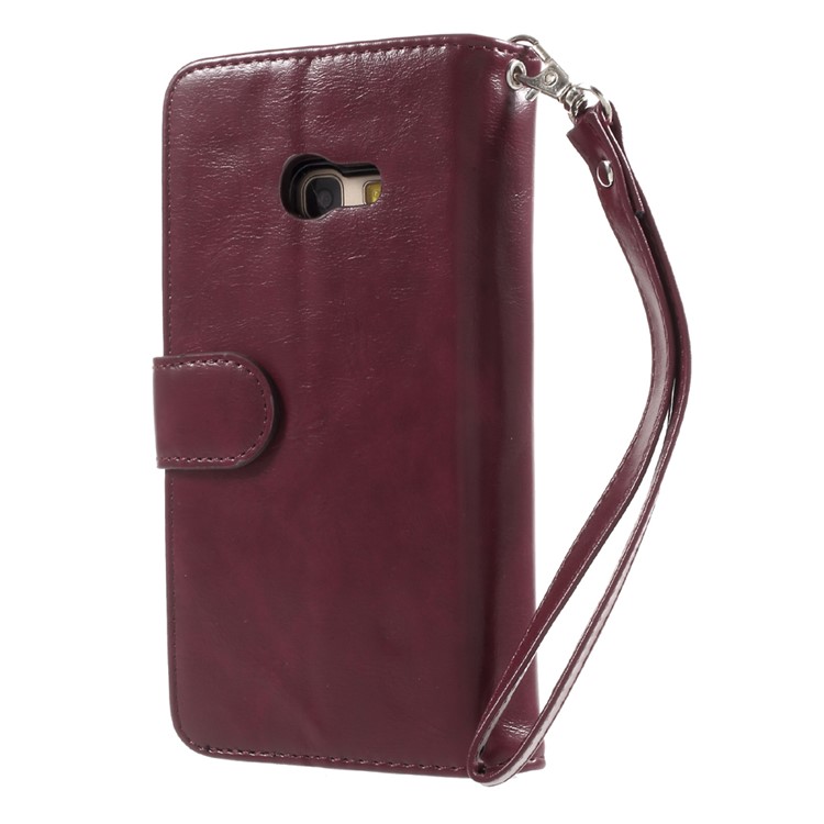 Leather Wallet + Detachable TPU Back Case for Samsung Galaxy A5 (2017) SM-A520 - Wine Red-3