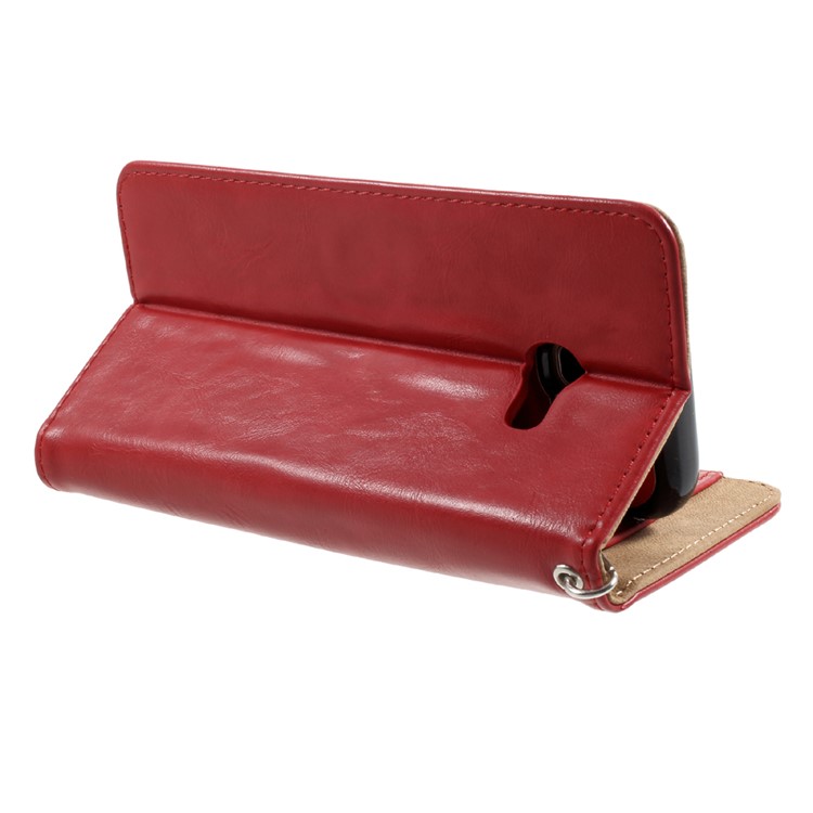 Leather Wallet + Detachable TPU Back Case for Samsung Galaxy A7 (2017) SM-A720 - Red-5