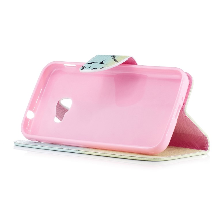 Pattern Printing Wallet Leather Phone Shell with Stand for Samsung Galaxy Xcover 4 SM-G390F - Feather Pattern-5