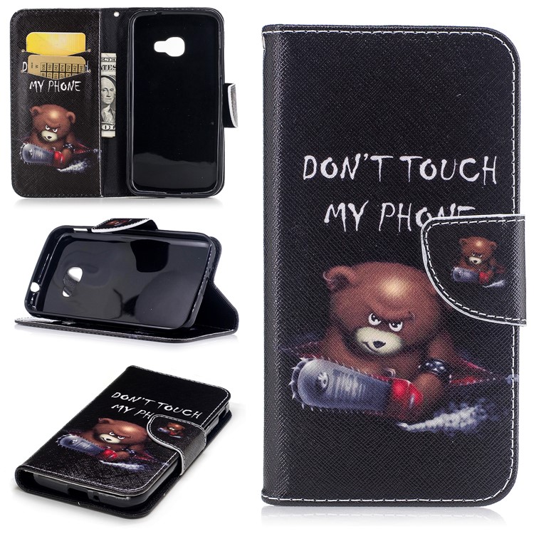 Printing Pattern Wallet Leather Cell Phone Casing with Stand for Samsung Galaxy Xcover 4s / Xcover 4 SM-G390F - Brown Bear-1