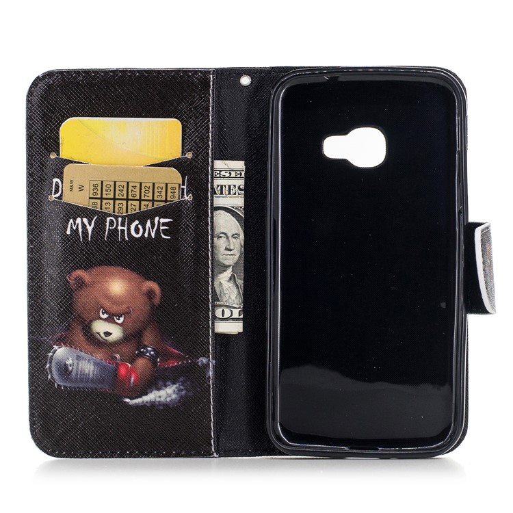 Printing Pattern Wallet Leather Cell Phone Casing with Stand for Samsung Galaxy Xcover 4s / Xcover 4 SM-G390F - Brown Bear-8