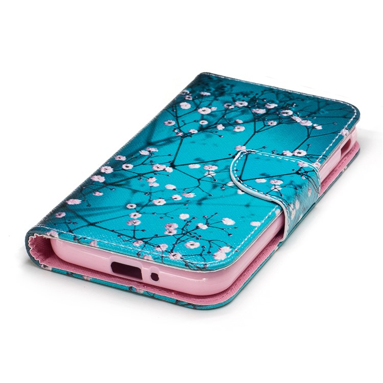 Pattern Printing Wallet Leather Stand Magnetic Cover for Samsung Galaxy Xcover 4s / Xcover 4 SM-G390F - Tree with Flowers-6