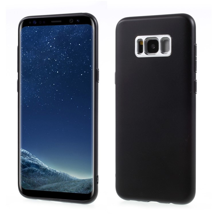 Rubberized Soft TPU Cover for Samsung Galaxy S8 Plus G955 - Black-1