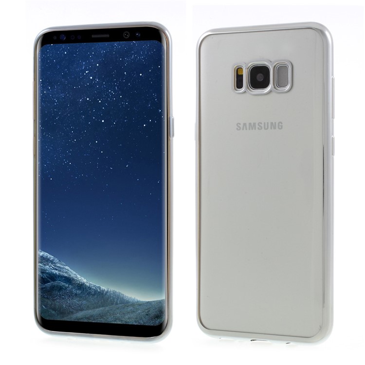 Electroplating Edges Clear TPU Phone Case for Samsung Galaxy S8 G950 - Silver-1