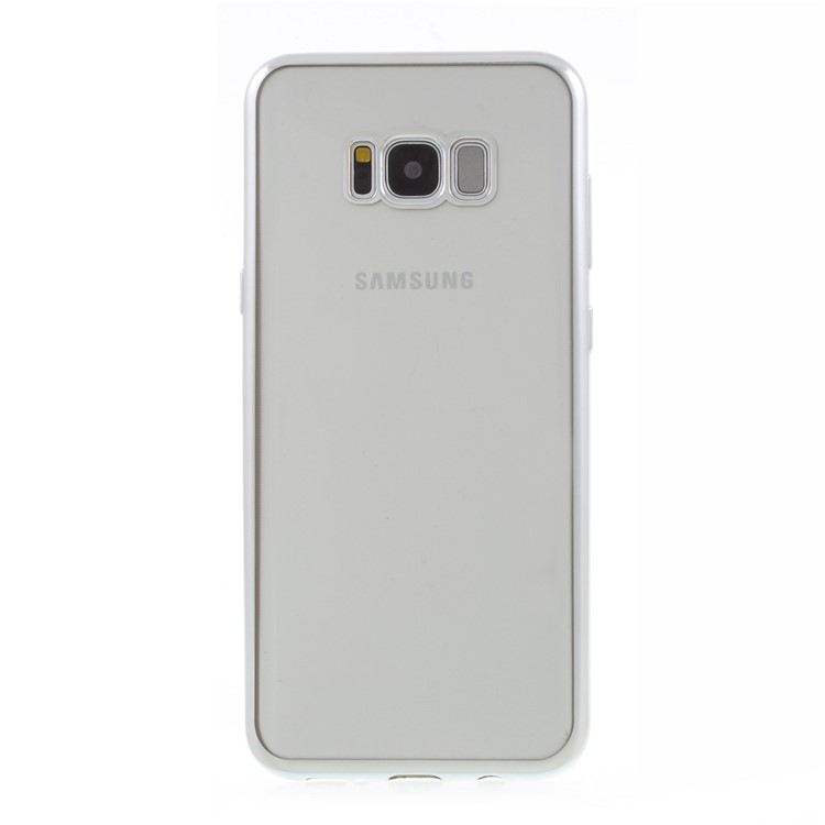 Electroplating Edges Clear TPU Phone Case for Samsung Galaxy S8 G950 - Silver-2