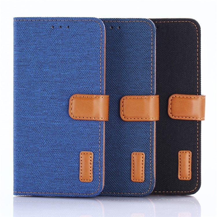 Jeans Cloth Wallet Leather Flip Case with Stand for Samsung Galaxy A3 (2017) - Black-6